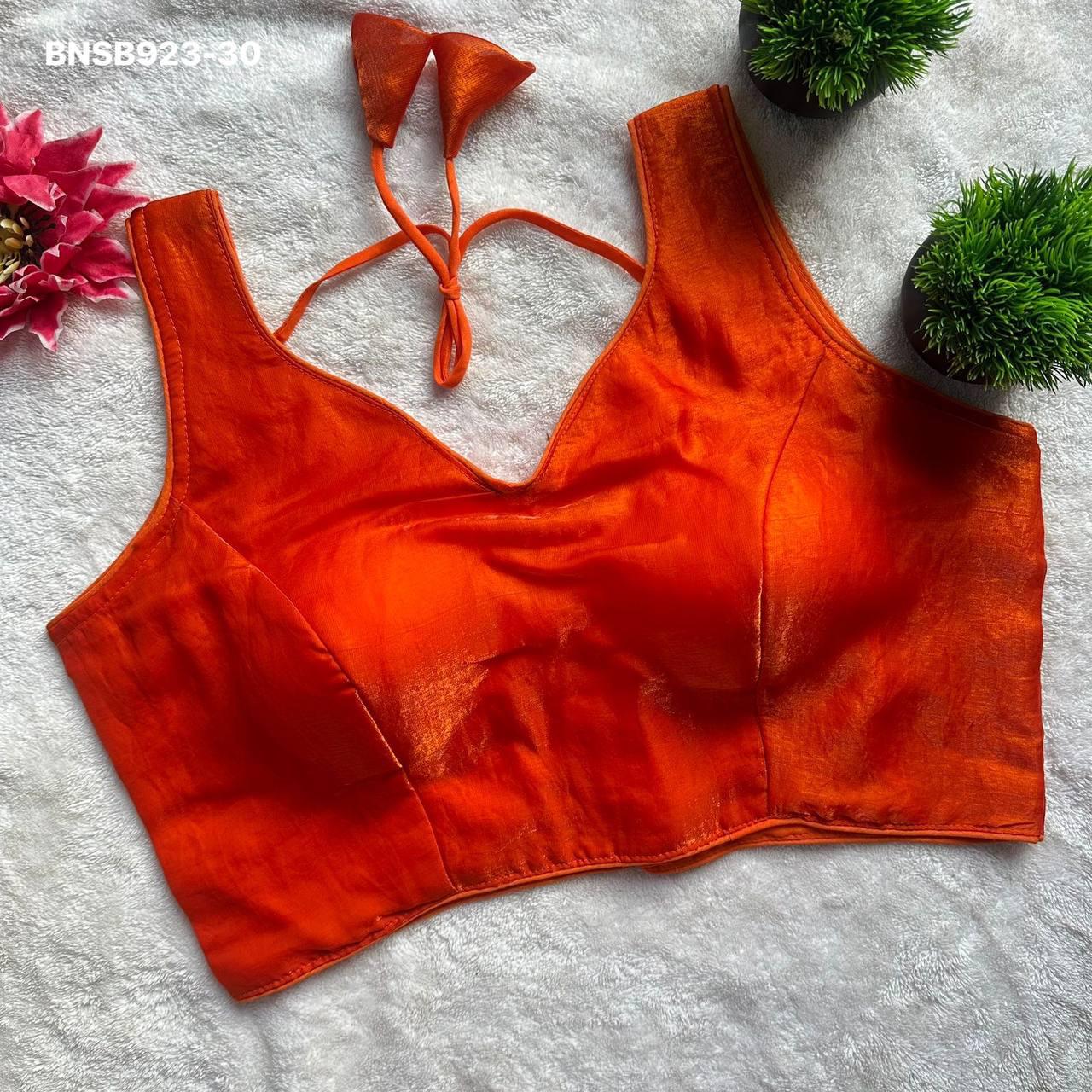 Fendy Pan Neck Fancy Blouse-Orange